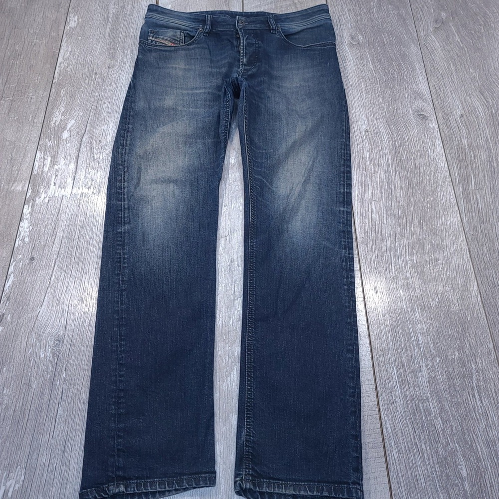 Diesel Waykee Jeans Mens 32x32 Blue Regular Straight Stretch Wash 0842Q